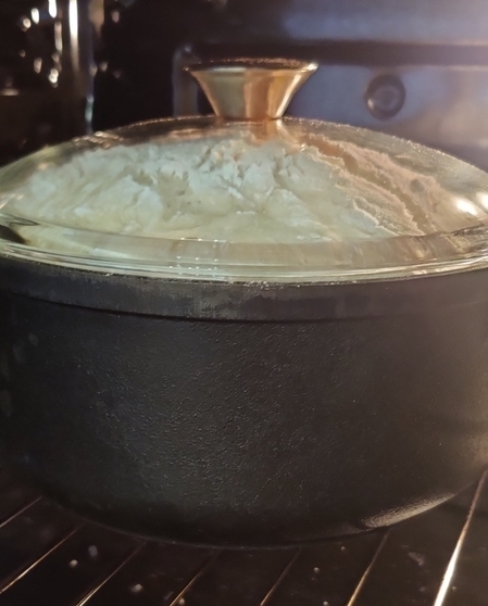 Bread in oven