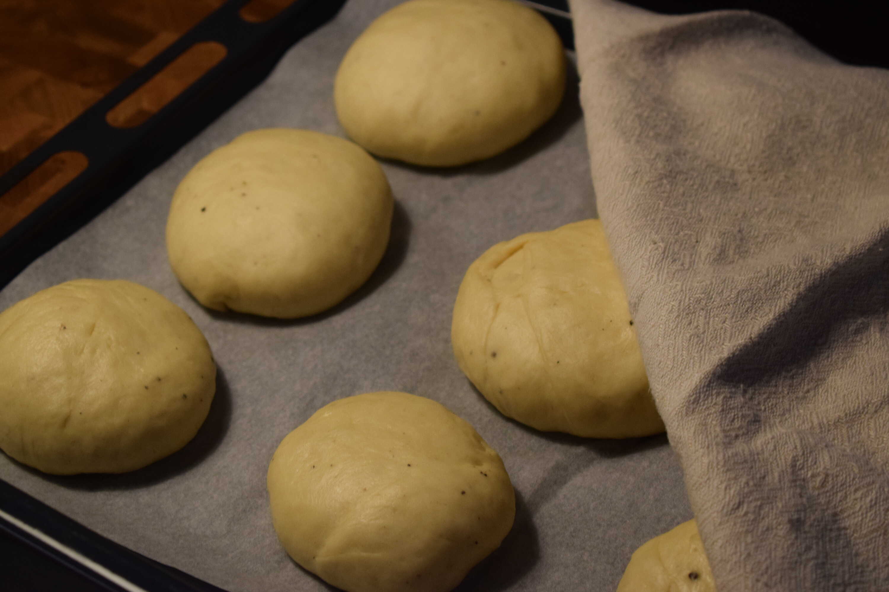 Vanilla buns pre-bake